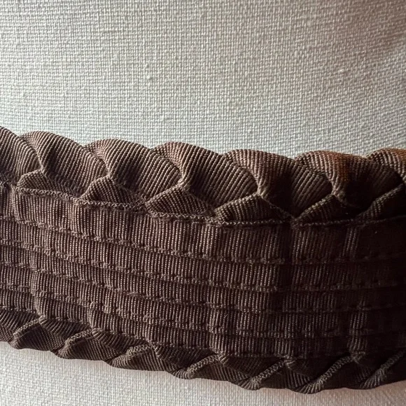 Brown Textured Vintage brown crinkle belt. 32 inches 2 inch wide - Picture 6 of 7